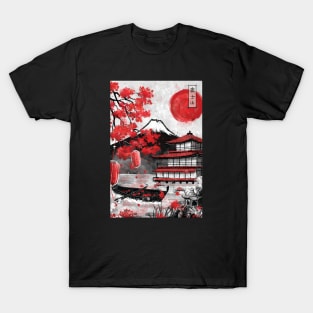 Japan Boat Temple T-Shirt